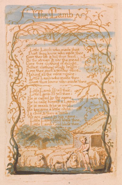 Songs of Innocence, Plate 8, The Lamb (Bentley 8) by William Blake